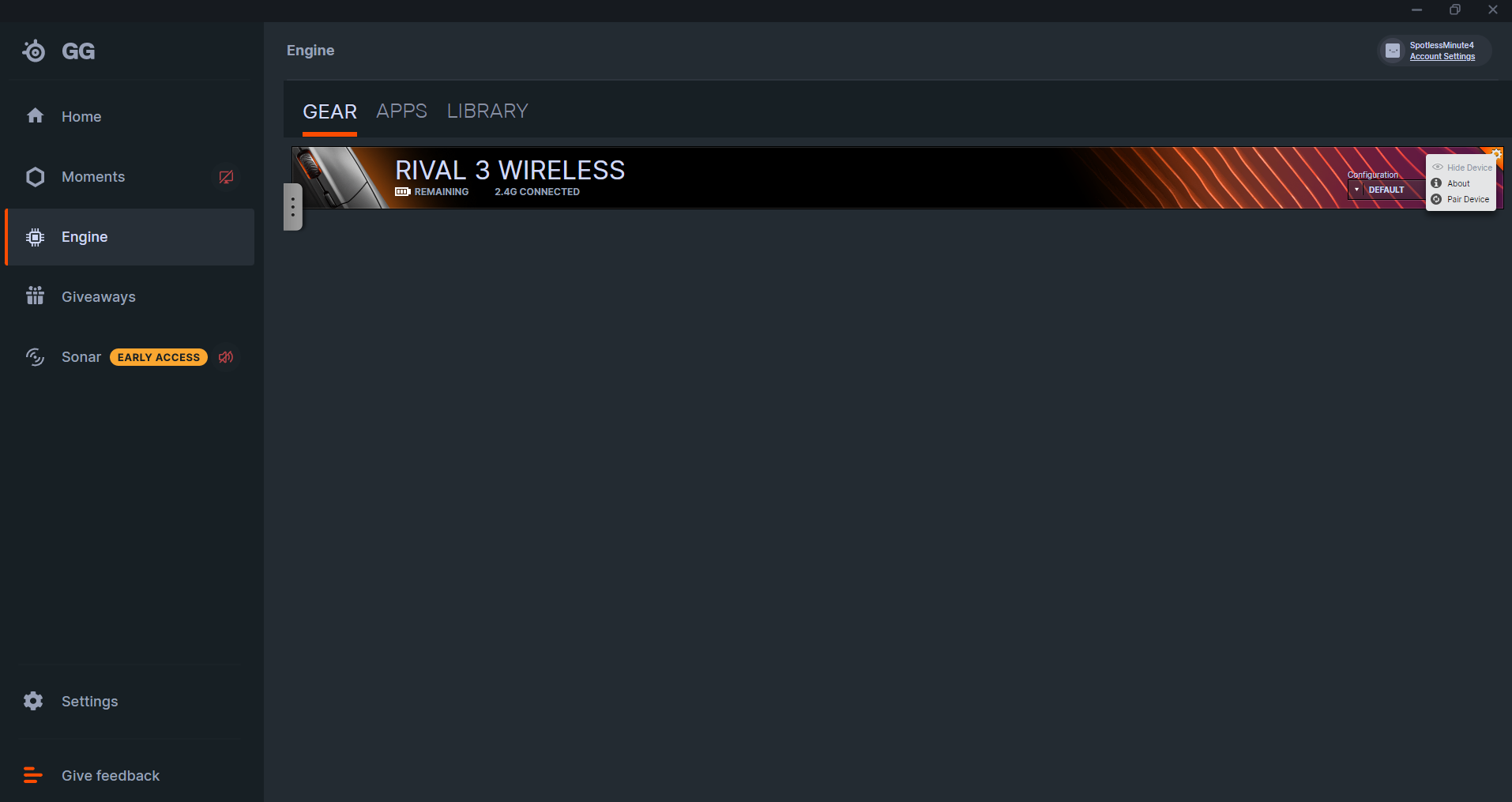 steelseries cog wheel setting steelseries cog wheel setting